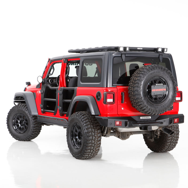 Go Rhino Jeep Wrangler JL/JLU Body Mount Spare Tire Carrier - Tex. Blk