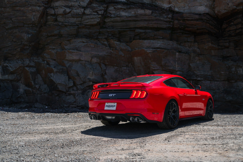 MBRP Ford Mustang GT 5.0 3in Dual Split Rear Cat Back w/ Quad 4.0in Dual Wall Tips- T304