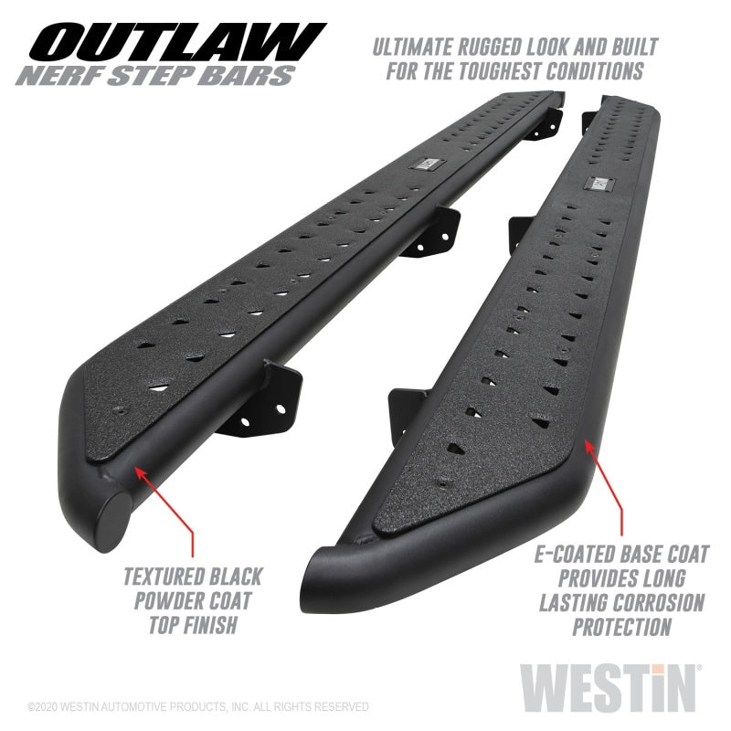 Westin Jeep Gladiator Outlaw Nerf Step Bars - Textured Black