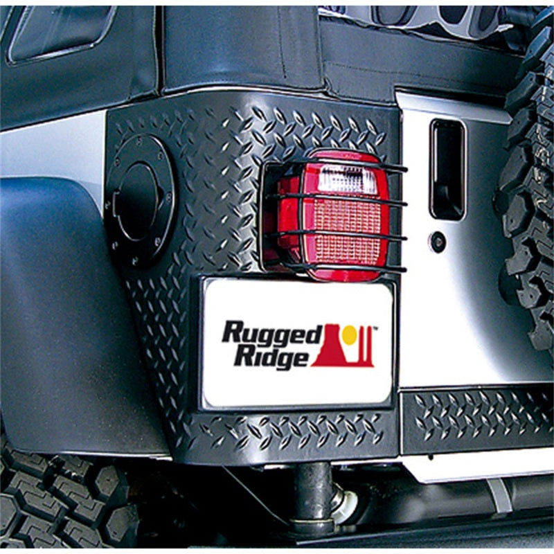 Rugged Ridge Jeep CJ / Jeep Wrangler Black Euro Tail Light Guards