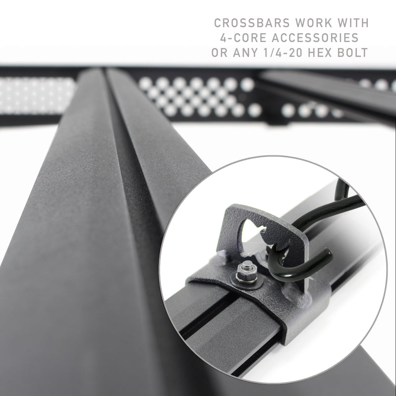 Go Rhino Toyota Tacoma DC Ceros Low Profile Roof Rack - Tex. Blk