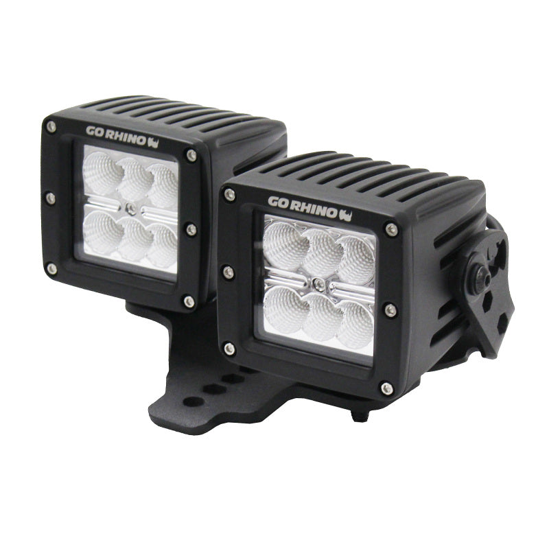 Go Rhino Jeep Wrangler JL/JLU/Gladiator JT Light Mount - Two 3in Cubes