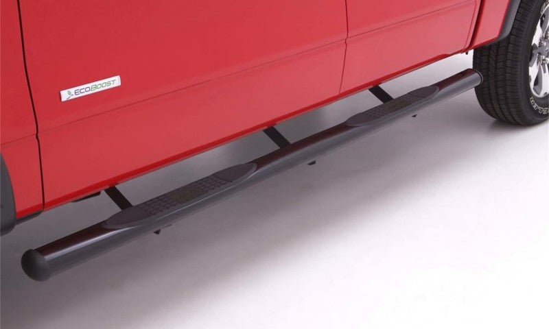 Lund Chevy Silverado 1500 Crew Cab (Rocker Panel) 4in. Oval Straight Steel Nerf Bars - Black