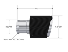 Load image into Gallery viewer, MBRP Dodge Charger 5.7L/6.2L/6.4L T304 3in ID / 5in OD Out / 8in Length Angle Cut Carbon Tip