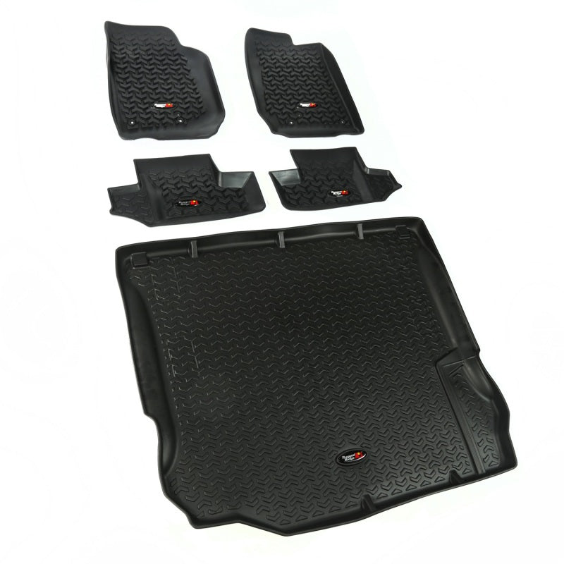 Rugged Ridge Floor Liner Front/Rear/Cargo Black Jeep Wrangler JK 2 Dr
