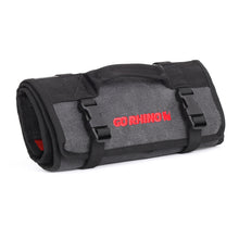Load image into Gallery viewer, Go Rhino XVenture Gear Tool Roll - Small (4x4in. Closed) 12oz Waxed Canvas - Black