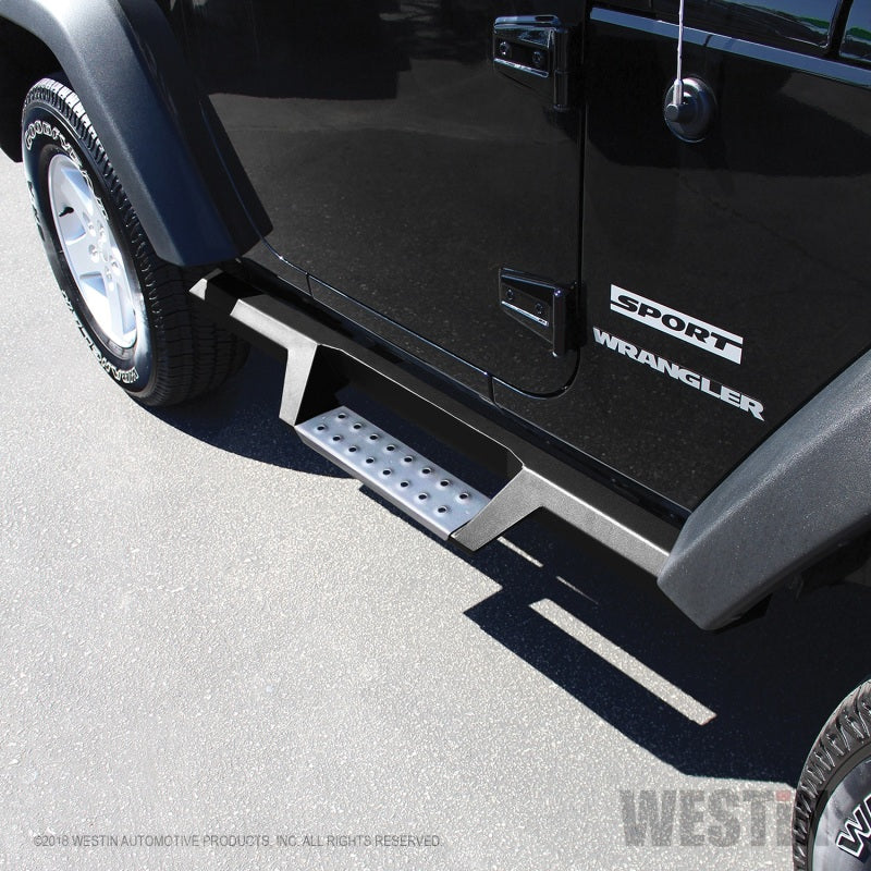 Westin 07+ Jeep Wrangler JK 2dr. HDX Stainless Drop Nerf Step Bars - Tex. Blk