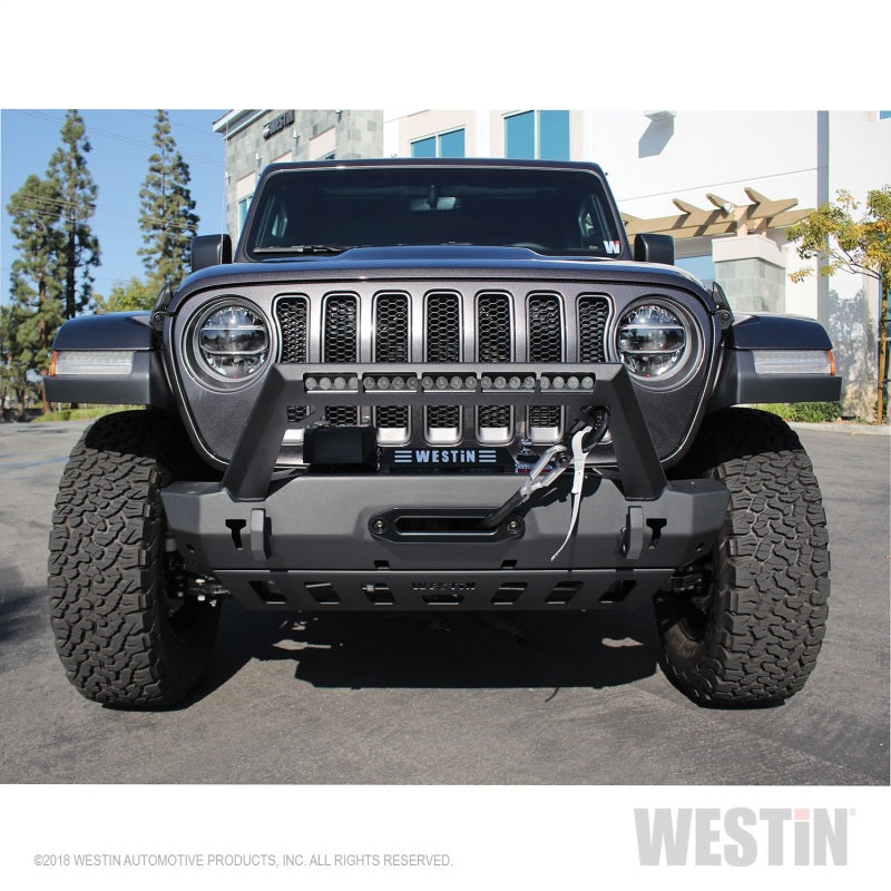 Westin 18+ Jeep Wrangler JL Stubby Front Bumper - Textured Black