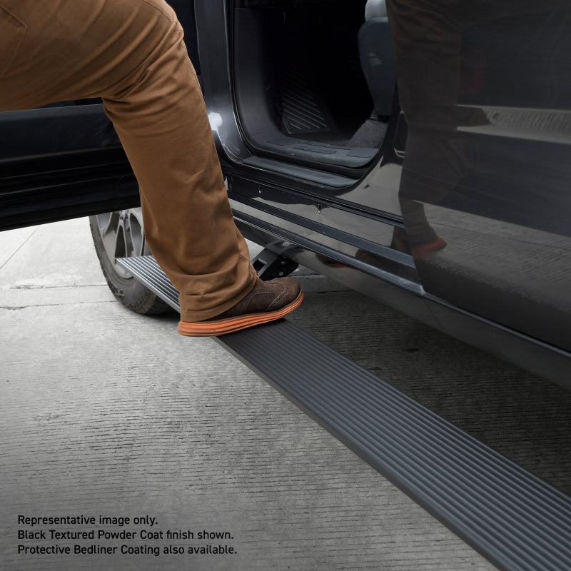 Go Rhino Toyota Tundra DC 4dr E1 Electric Running Board Kit (No Drill) - Bedliner Coating