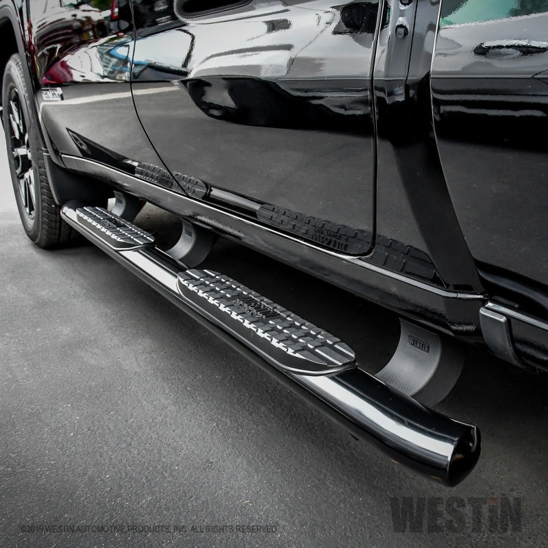 Westin 19+ Chevrolet/GMC Silverado/Sierra 1500 Double Cab PRO TRAXX 4 Oval Nerf Step Bars - Black