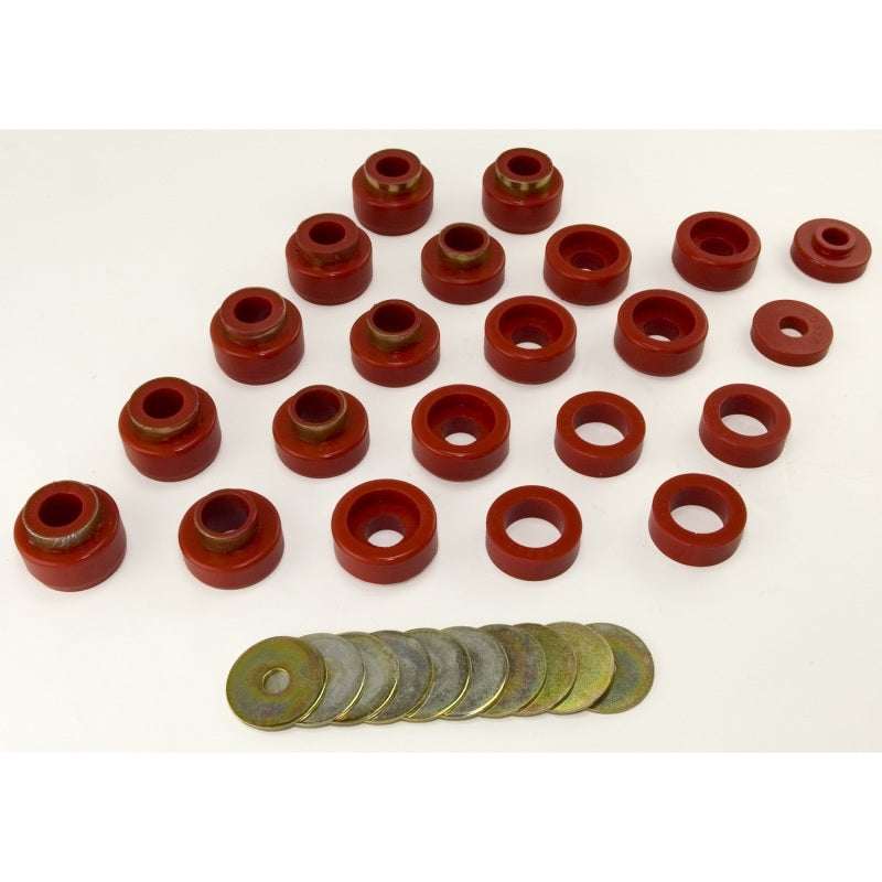 Rugged Ridge Body Mount Kit Red Jeep Wrangler YJ 22 Pieces