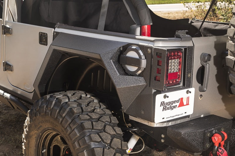 Rugged Ridge XHD Rear Armor Fenders Pair 4 Dr Jeep Wrangler JKU