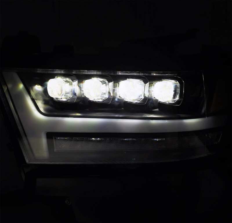 AlphaRex 19+ Ram 1500HD NOVA LED Proj Headlight Plank Style Matte Blk w/Activ Light/Seq Signal/DRL