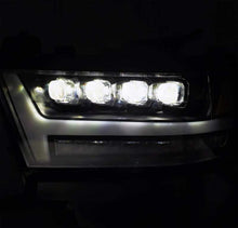 Load image into Gallery viewer, AlphaRex 19+ Ram 1500HD NOVA LED Proj Headlight Plank Style Matte Blk w/Activ Light/Seq Signal/DRL