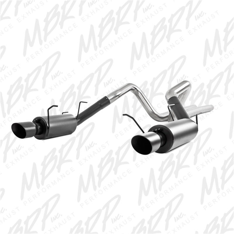 MBRP Ford Mustang GT 5.0L 3in Cat Back Dual Split Rear Street Version 4in Tips - Black