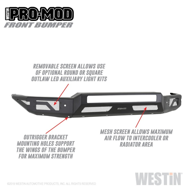 Westin 15+ Chevrolet Silverado 2500/3500 Pro-Mod Front Bumper - Textured Black
