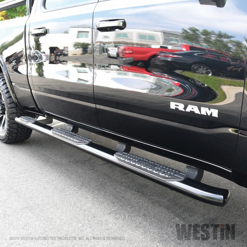 Westin 19+ RAM 1500 CC 5ft7in. Bed (Excl. Classic) PRO TRAXX 5 W2W Oval Nerf Step Bars - Black