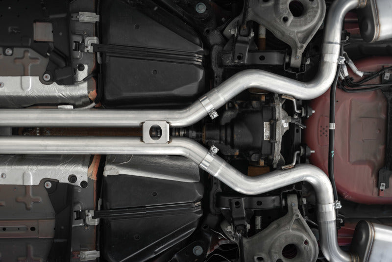MBRP Ford Mustang GT 5.0 w/ Quad Tip Active Exhaust Cat Back Split Rear T304 w/ Carb Fib Tips
