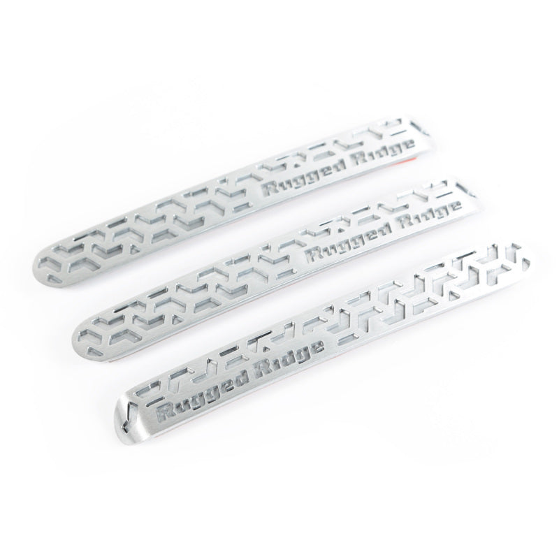 Rugged Ridge Elite Dr Hndle Insert Brushed Tread 2D Jeep Wrangler JK