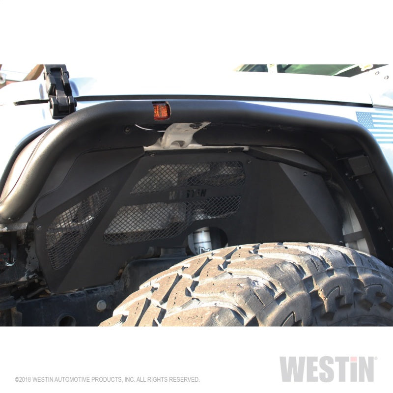 Westin 07+ Jeep Wrangler JK Inner Fenders - Front - Textured Black