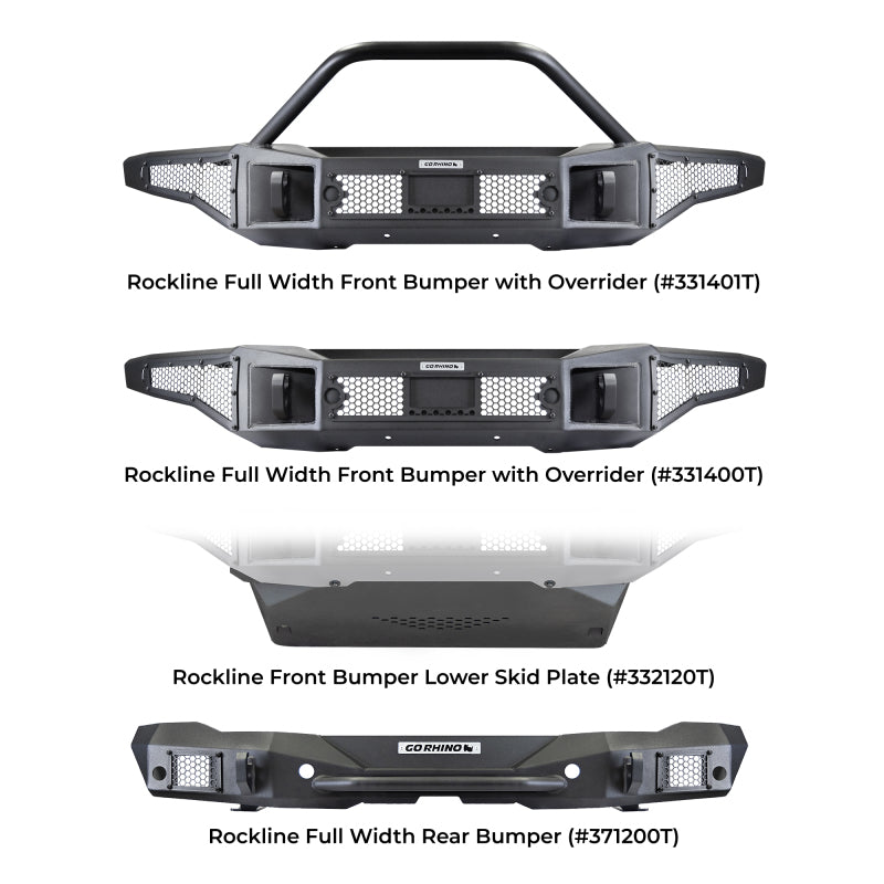 Go Rhino Ford Bronco 2/4dr (Excl. Sport) Rockline Rear Full Width Bumper