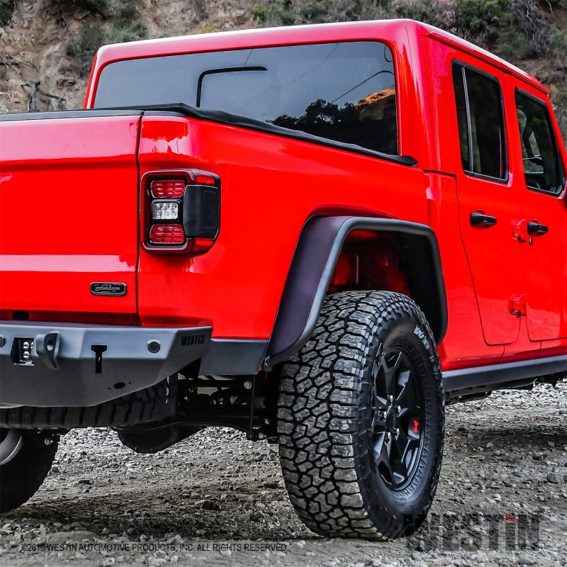 Westin Jeep Gladiator Tube Fenders - Rear - Textured Black