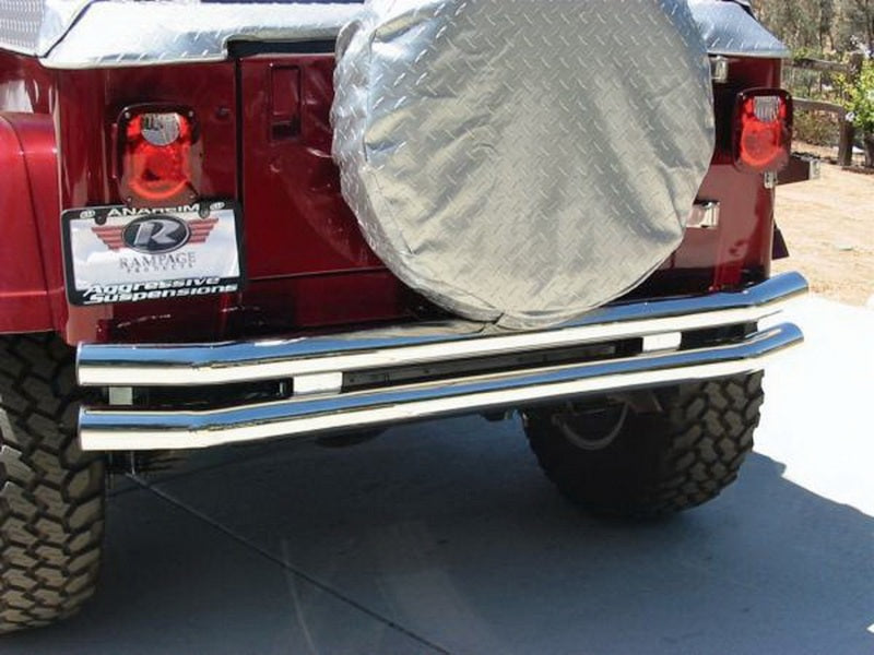 Rampage Jeep CJ5 Double Tube Rear Bumper - Stainless