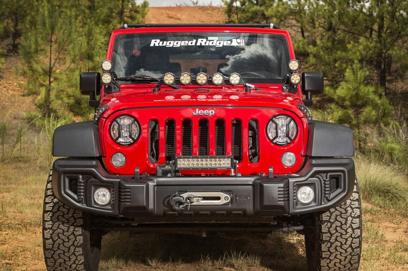 Rugged Ridge Jeep Wrangler JK/JKU Textured Black Elite Headlight Euro Guards