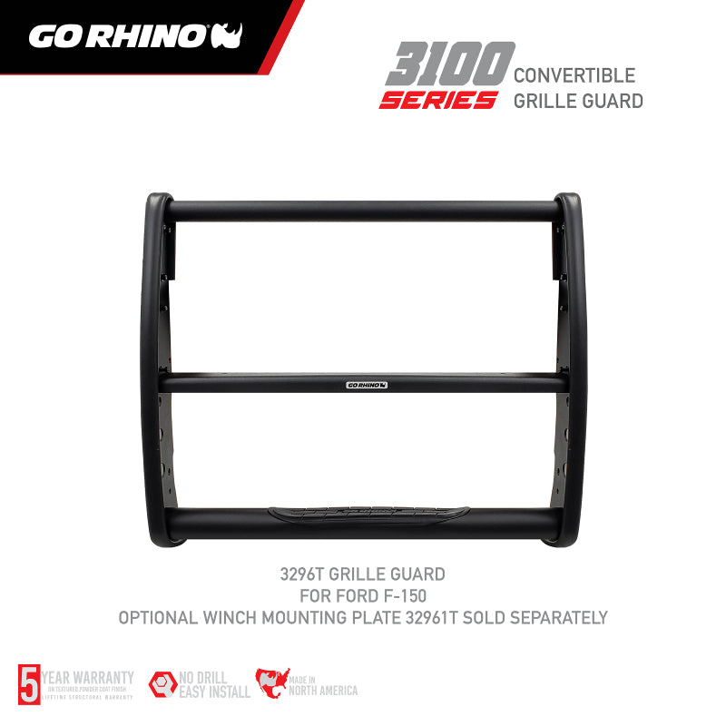 Go Rhino Ford F-150 (Excl. APA/ACC Models) 3100 Series StepGuard Center Grille ONLY - Tex. Blk
