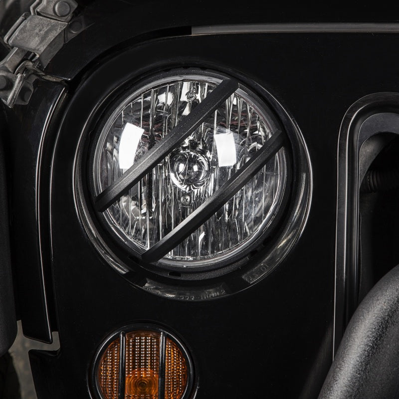 Rugged Ridge Jeep Wrangler JK Black Elite Pivotal Headlight Euro Guard