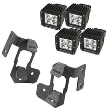 Load image into Gallery viewer, Rugged Ridge Jeep Wrangler JK Textured Black Square A-Pillar LED Light Mount Kit