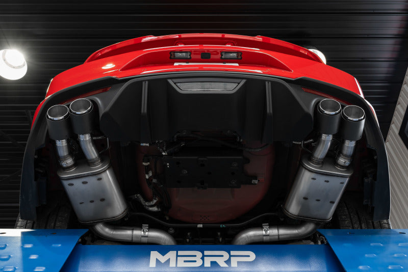 MBRP Ford Mustang GT 5.0 w/ Quad Tip Active Exhaust Cat Back Split Rear T304 w/ Carb Fib Tips