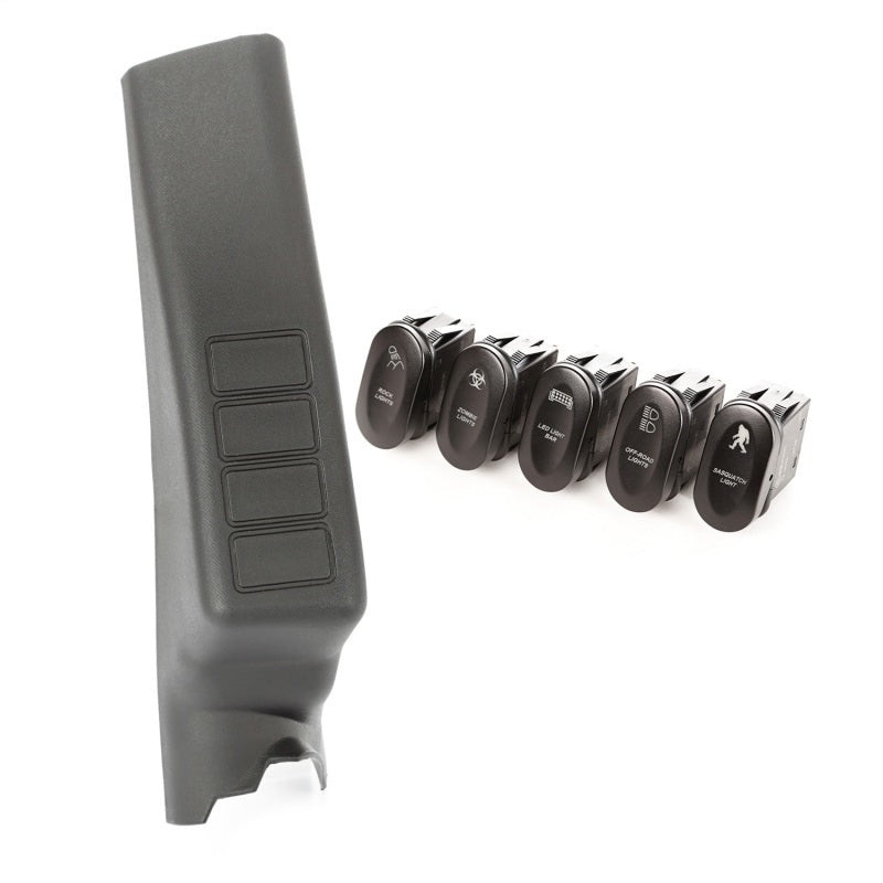 Rugged Ridge Etched A-Pillar 4 Switch Pod Kit LHD JK