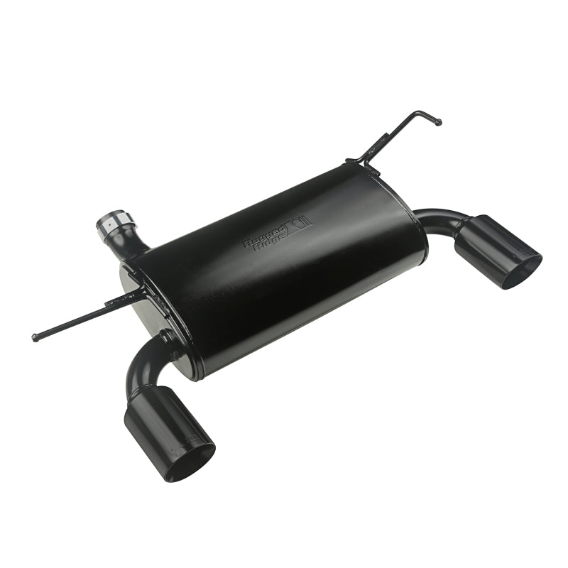 Rugged Ridge Axle Back Exhaust System Black Jeep Wrangler