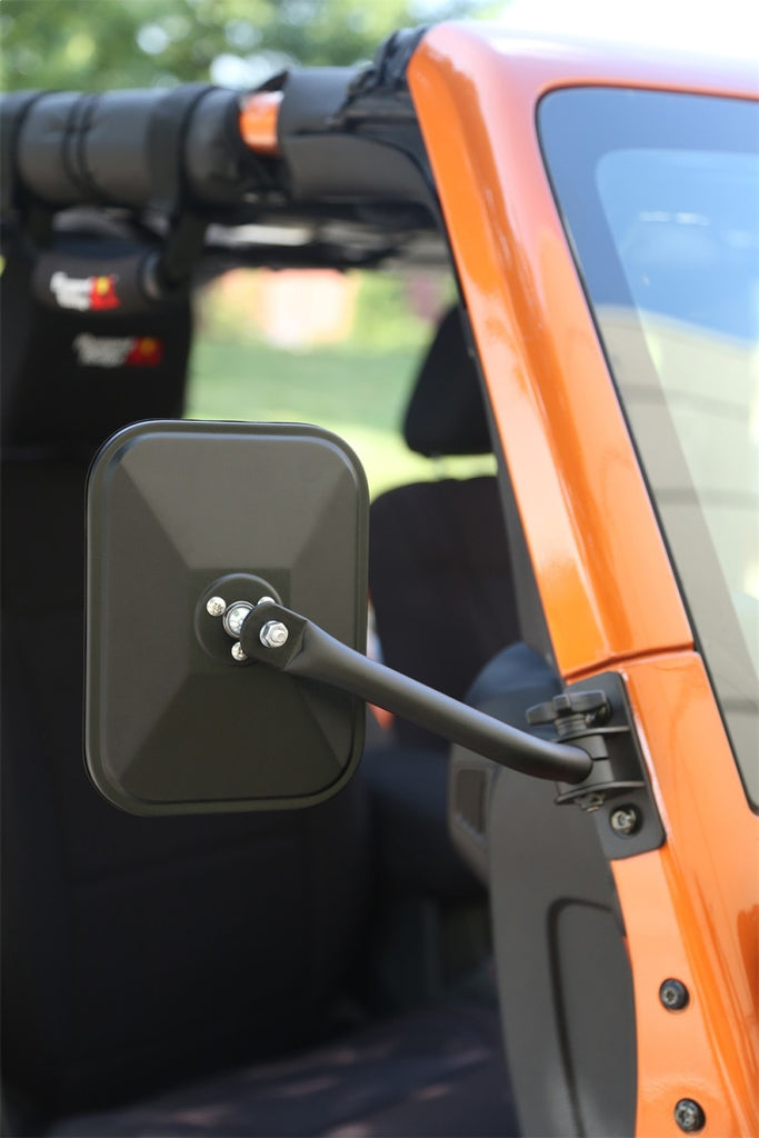 Rugged Ridge Jeep Wrangler Textured Black Rectangluar Quick Release Mirror