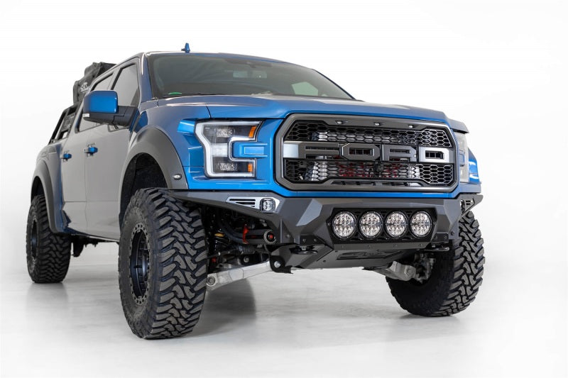 Addictive Desert Designs 17+ Ford F-150 Raptor Bomber Front Bumper w/ 4 Rigid 360 6in Round Mounts