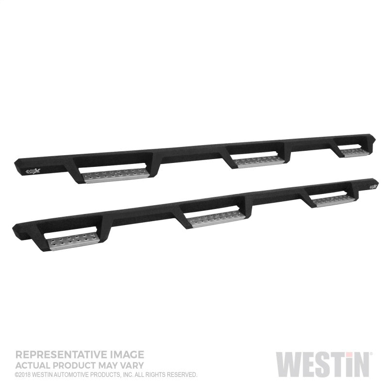 Westin Chevrolet Silverado/Sierra 1500 (5.5ft) Drop Wheel to Wheel Nerf Step Bars - Txt Black