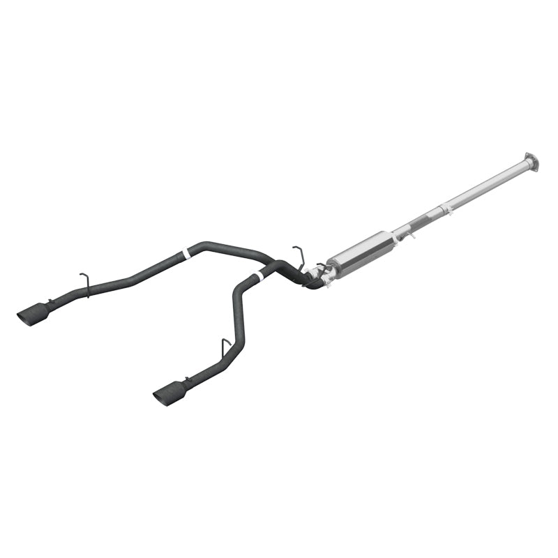 MBRP Ram 1500 5.7L (CrewCab/Quad Cab ONLY) 2.5in CB Dual Split Rear w/4.5in Tip - Blk Coated