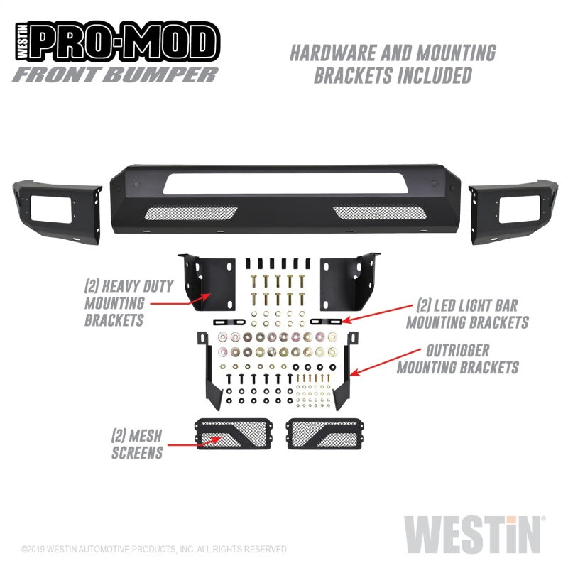 Westin 2019+ Dodge Ram 1500 ( Excludes 1500 Classic & Rebel Models )  Pro-Mod Front Bumper