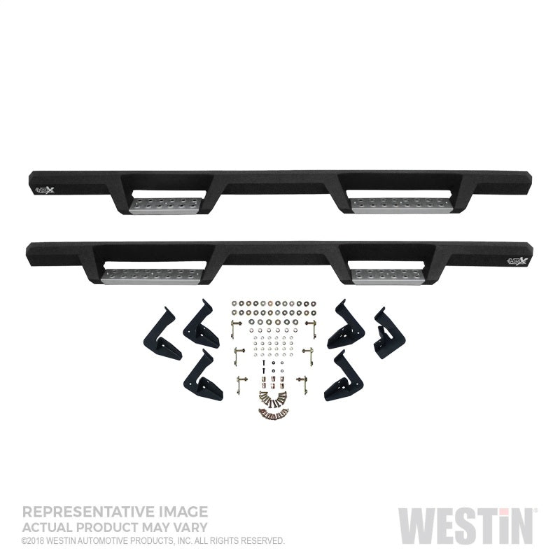 Westin 09+ RAM 1500 Quad Cab HDX Stainless Drop Nerf Step Bars - Tex. Blk