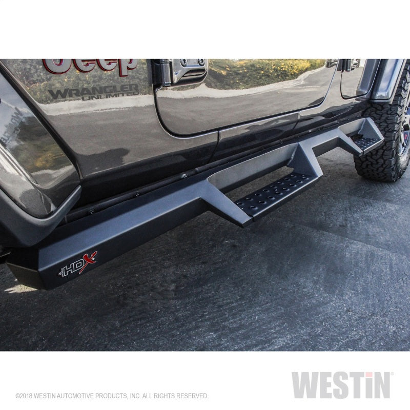 Westin 18+ Jeep Wrangler JL Unlimited 4DR HDX Drop Nerf Step Bars - Textured Black