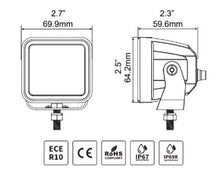 Load image into Gallery viewer, Go Rhino Xplor Blackout Series Cube LED Flood Light Kit (Surface/Threaded Stud Mnt) 2x2 - Blk (Pair)