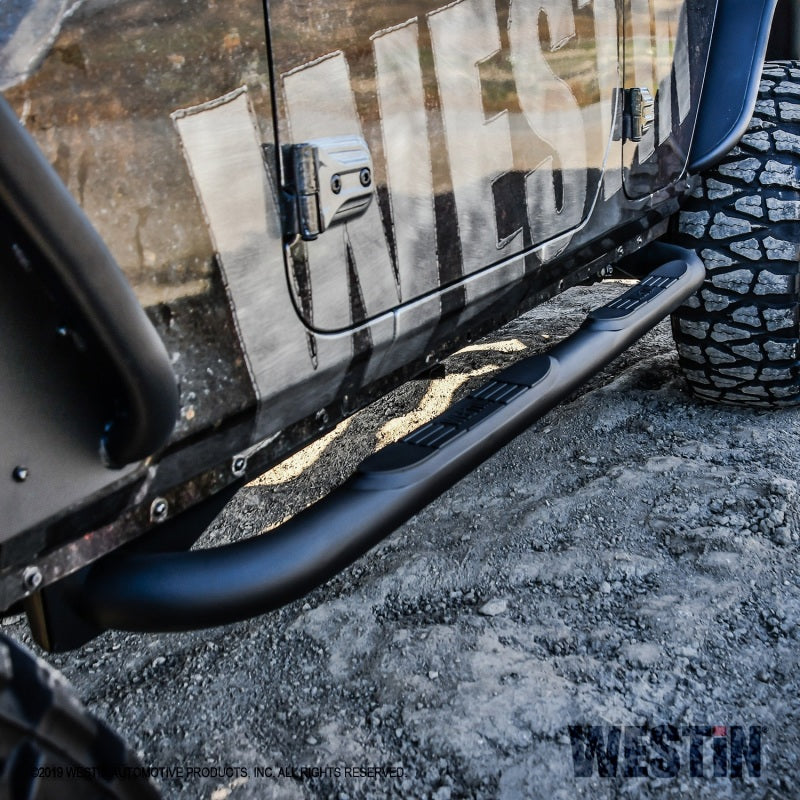 Westin 18+ Jeep Wrangler JLU 4dr. E-Series 3 Nerf Step Bars - Tex. Blk