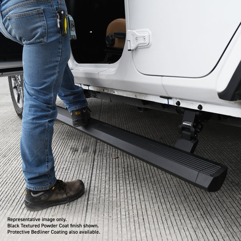 Go Rhino Jeep Gladiator 4dr E-BOARD E1 Electric Running Board Kit - Bedliner Coating