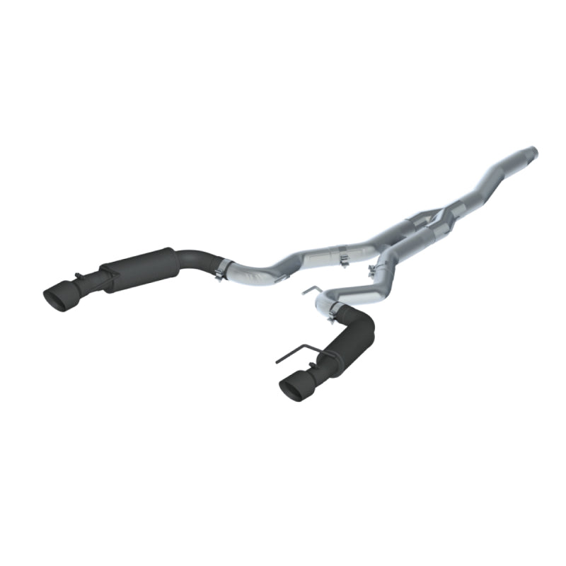 MBRP Ford Mustang EcoBoost 2.3L Black 3in Cat Back Dual Split Rear Exit (Race Version)