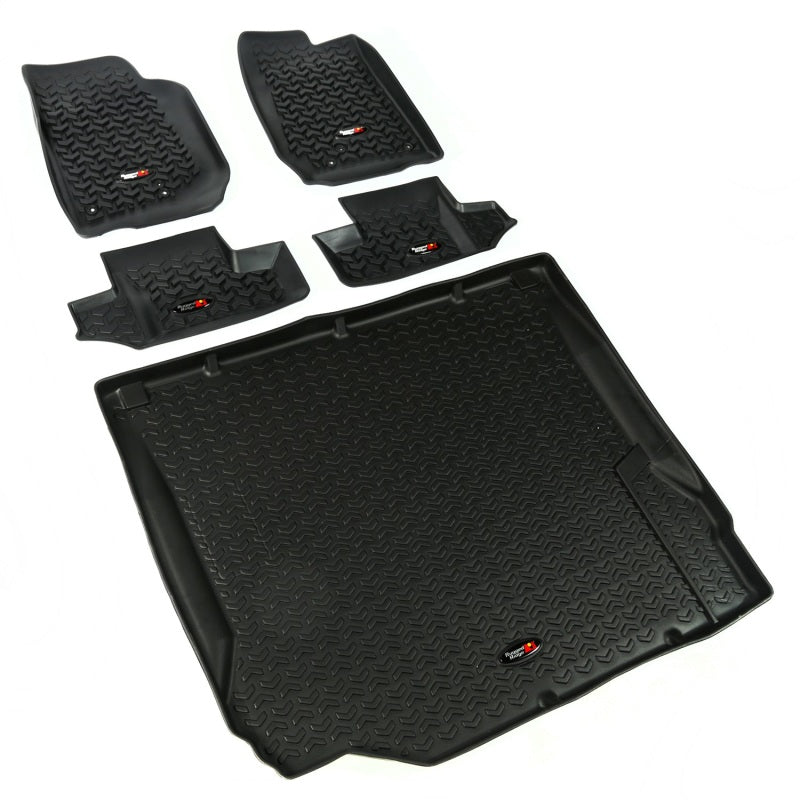 Rugged Ridge Floor Liner Front/Rear/Cargo Black Jeep Wrangler JK 2 Dr