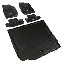 Load image into Gallery viewer, Rugged Ridge Floor Liner Front/Rear/Cargo Black Jeep Wrangler JK 2 Dr