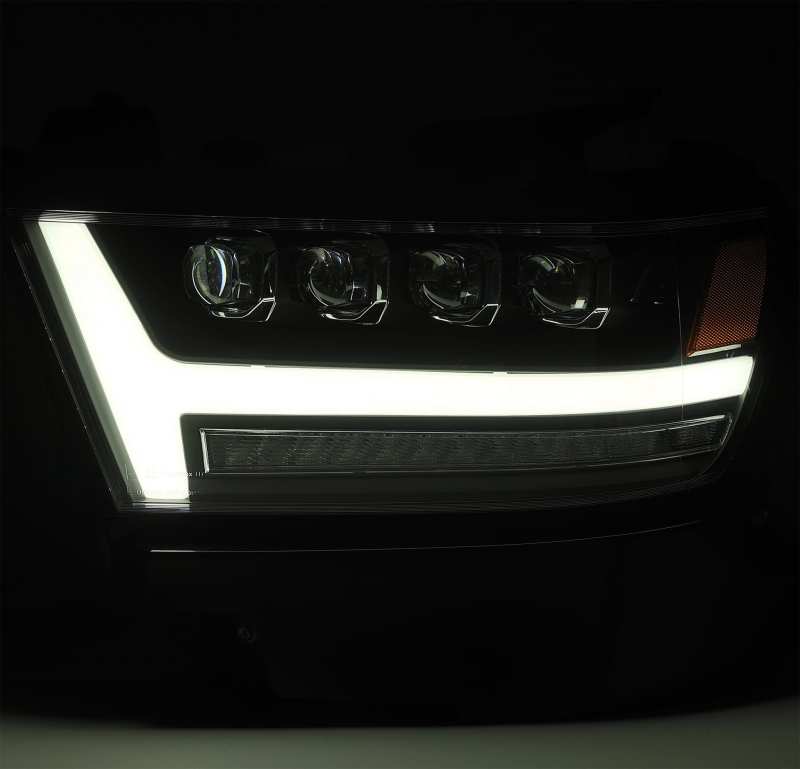 AlphaRex 19+ Ram 1500HD NOVA LED Proj Headlights Plank Style Gloss Blk w/Activ Lght/Seq Signal/DRL