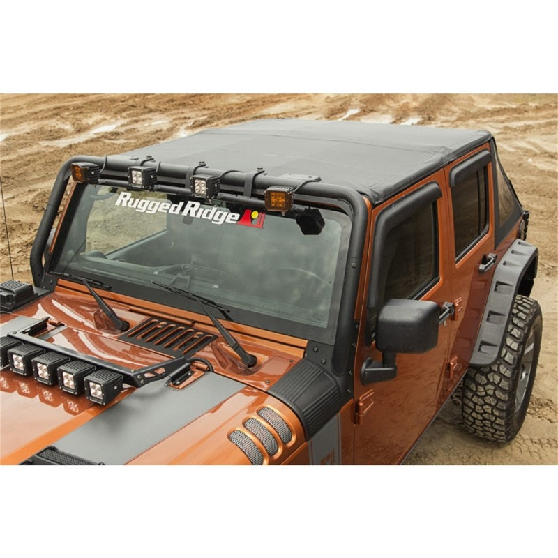 Rugged Ridge Bowless Soft Top Black Diamond 4-Door Jeep Wrangler JK