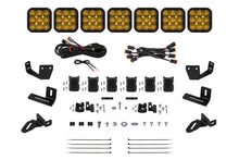 Load image into Gallery viewer, Diode Dynamics Prinsu/Sherpa Roof Racks- SS5 7-Pod CrossLink Mounting Kit - Sport Yellow Driving